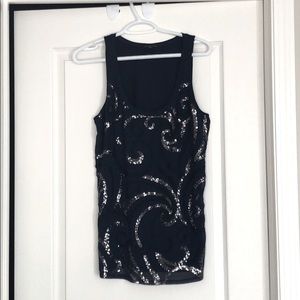 Express Navy Tank with Sequins